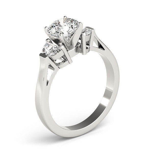 Lab-Grown Round Cut Diamond Trilogy Engagement Ring