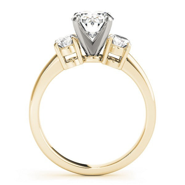 18k White gold Oval cut Trilogy Engagement Ring – 2Ct DE/VS Lab Grown Diamonds