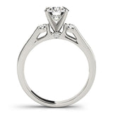 Lab Grown Round Cut Diamond Trilogy Engagement Ring Platinum