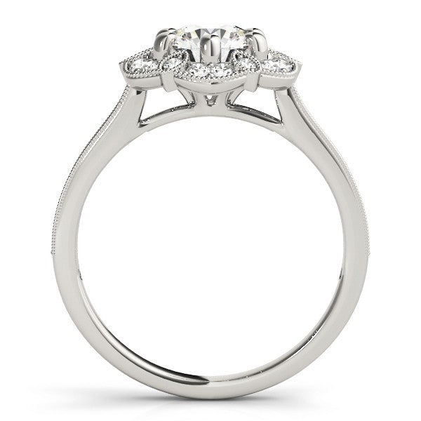 Lab Grown Round Diamond Halo Engagement Ring