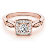 Lab Grown Round Diamond Halo Engagement Ring