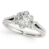 Lab Grown Round Diamond Halo Engagement Ring