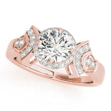 Lab Grown Round Diamond Halo Engagement Ring