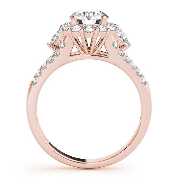 Lab Grown Round Diamond Halo Engagement Ring