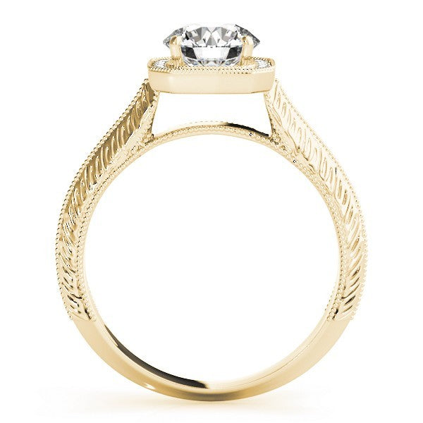 Lab Grown Round Diamond Halo Engagement Ring