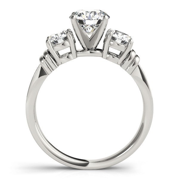 Round Cut Lab Grown Diamond Claw Set Trilogy Engagement Ring Platinum In DE/VS 2.00Ct