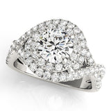 Lab Grown Round Cut Diamond Halo Engagement Ring