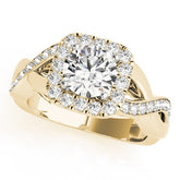 Lab Grown Round Diamond Halo Engagement Ring