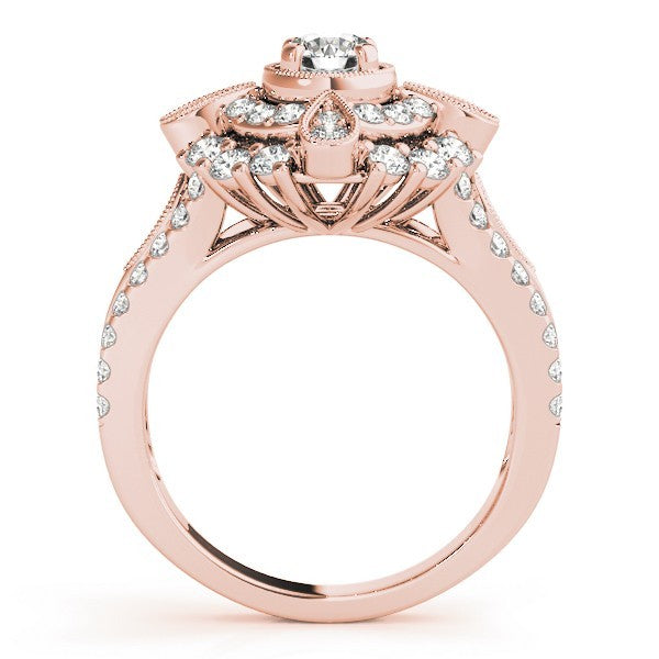 Lab Grown Round Diamond Halo Engagement Ring