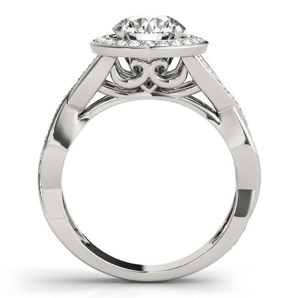 Lab Grown Round Cut Diamond 2.00Ct DE/VS Halo Engagement Ring 18K Yellow Gold