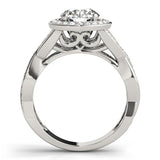 Lab Grown Round Cut Diamond 2.00Ct DE/VS Halo Engagement Ring 18K Yellow Gold