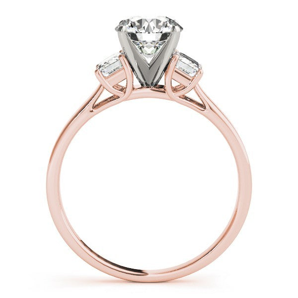 Platinum Lab Grown Round Cut Diamond Trilogy Engagement Ring In 2.00ct DE/VS