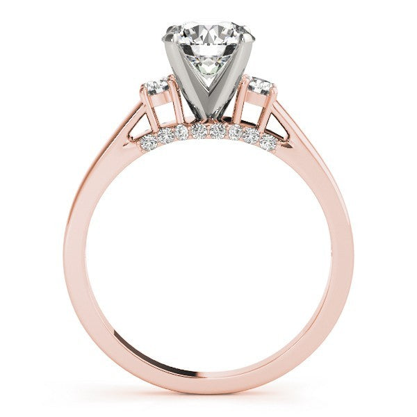 Round Cut Lab Diamond Trilogy Engagement Ring Platinum
