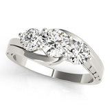 0.50Ct To 2.00Ct Lab Grown Round Diamond Trilogy Engagement Ring Platinum