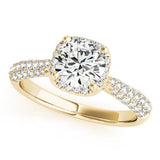 Lab Grown Round Diamond Halo Engagement Ring