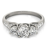 Lab Grown Round Cut Diamond 3-Stone Engagement Ring In DE/VS 0.50Ct To 2.00Ct