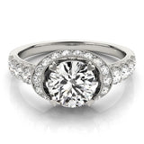 Lab Grown Round Diamond Halo Engagement Ring