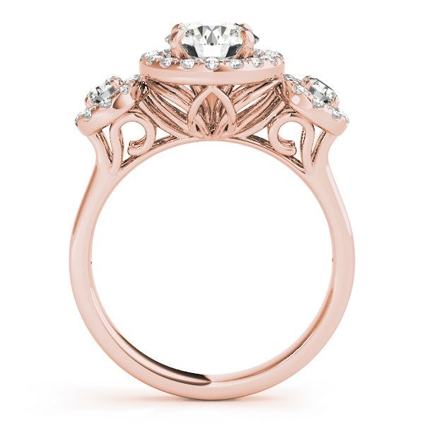 Lab Grown Round Cut Diamond Halo Engagement Ring