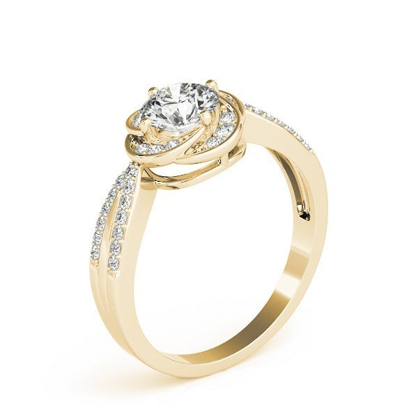 Lab Grown Round Diamond Halo Engagement Ring