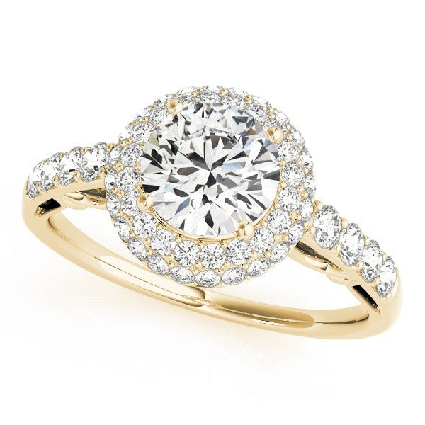 Lab Grown Round Diamond Halo Engagement Ring