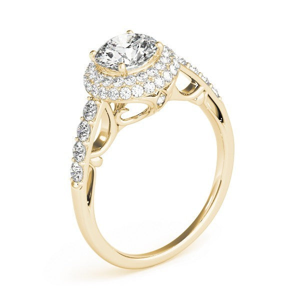 Lab Grown Round Diamond Halo Engagement Ring