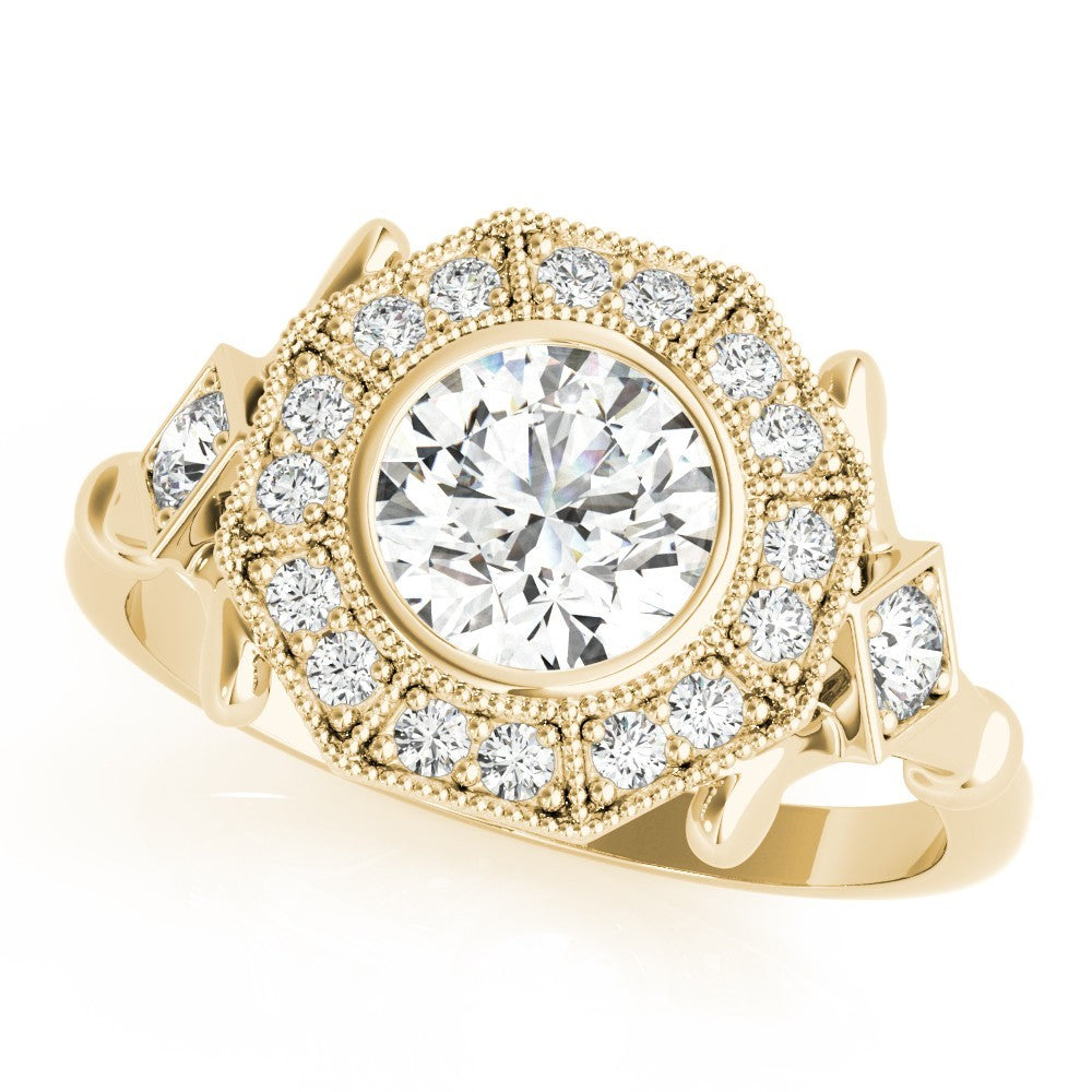 Lab-Grown Diamond Halo Engagement Ring in Platinum