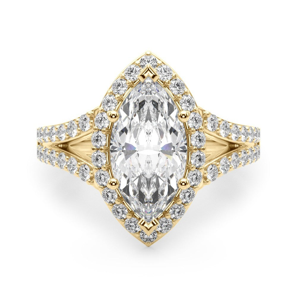 2.00Ct DE/VS Lab Grown Marquise Diamond Halo Engagement Ring Platinum