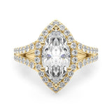 2.00Ct DE/VS Lab Grown Marquise Diamond Halo Engagement Ring Platinum