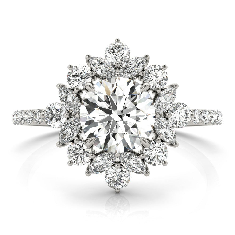 Lab-Grown Diamond Halo Engagement Ring in Platinum