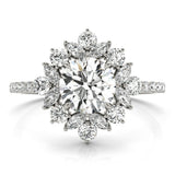 Lab-Grown Diamond Halo Engagement Ring in Platinum
