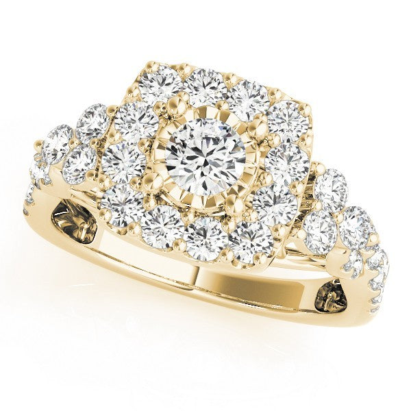 Lab Grown Round Diamond Halo Engagement Ring