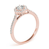 2.00Ct Lab Grown Round Diamond Halo Engagement Ring 18K Yellow Gold