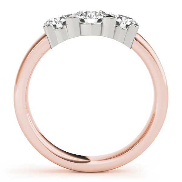 Platinum Lab Grown Round Diamond Trilogy Engagement Ring