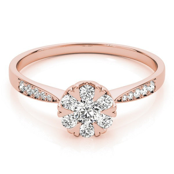 Lab Grown Round Diamond Halo Engagement Ring