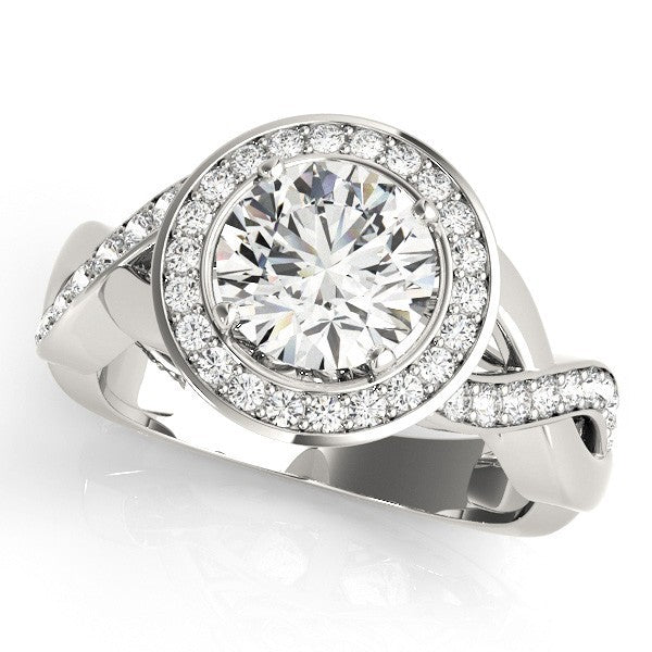 Lab Grown Round Cut Diamond 2.00Ct DE/VS Halo Engagement Ring 18K Yellow Gold