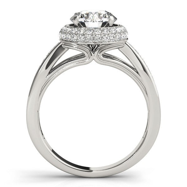 Lab Grown Round Diamond Halo Engagement Ring