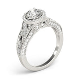 Lab Grown Round Diamond Halo Engagement Ring