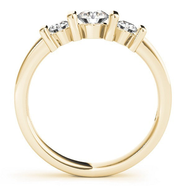 2.00Ct Bar Set Lab Grown Round Diamond 3 Stone Engagement Ring Platinum