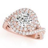Lab Grown Round Cut Diamond Halo Engagement Ring