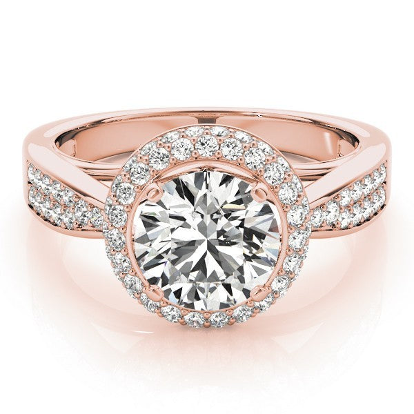 Lab Grown Round Diamond Halo Engagement Ring