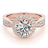 Lab Grown Round Diamond Halo Engagement Ring