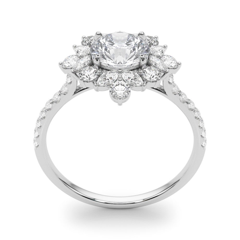 Lab-Grown Diamond Halo Engagement Ring in Platinum