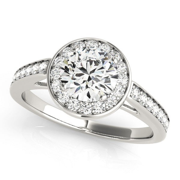 Lab Grown Round Diamond Halo Engagement Ring