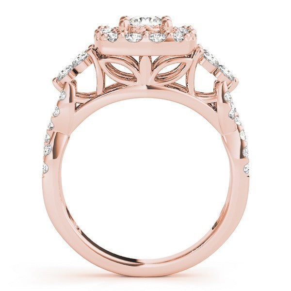 Lab Grown Round Diamond Halo Engagement Ring