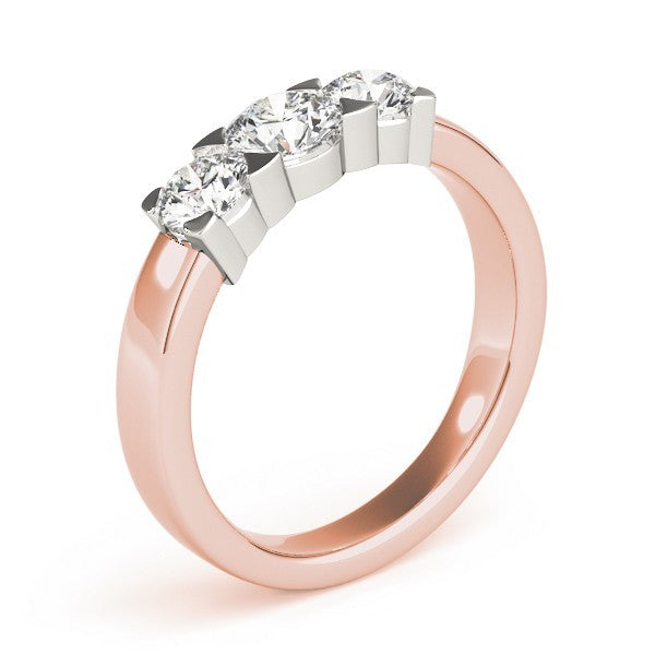 Platinum Lab Grown Round Diamond Trilogy Engagement Ring