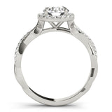 Lab-Grown Diamond Halo Engagement Ring in Platinum