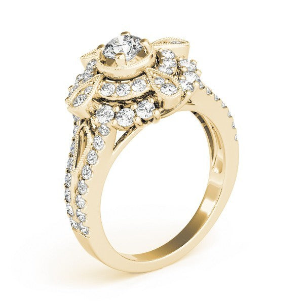 Lab Grown Round Diamond Halo Engagement Ring