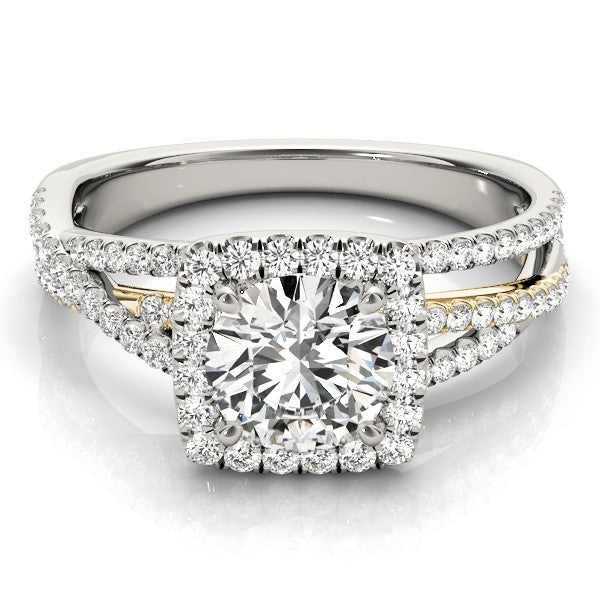 Lab Grown Round Diamond Halo Engagement Ring