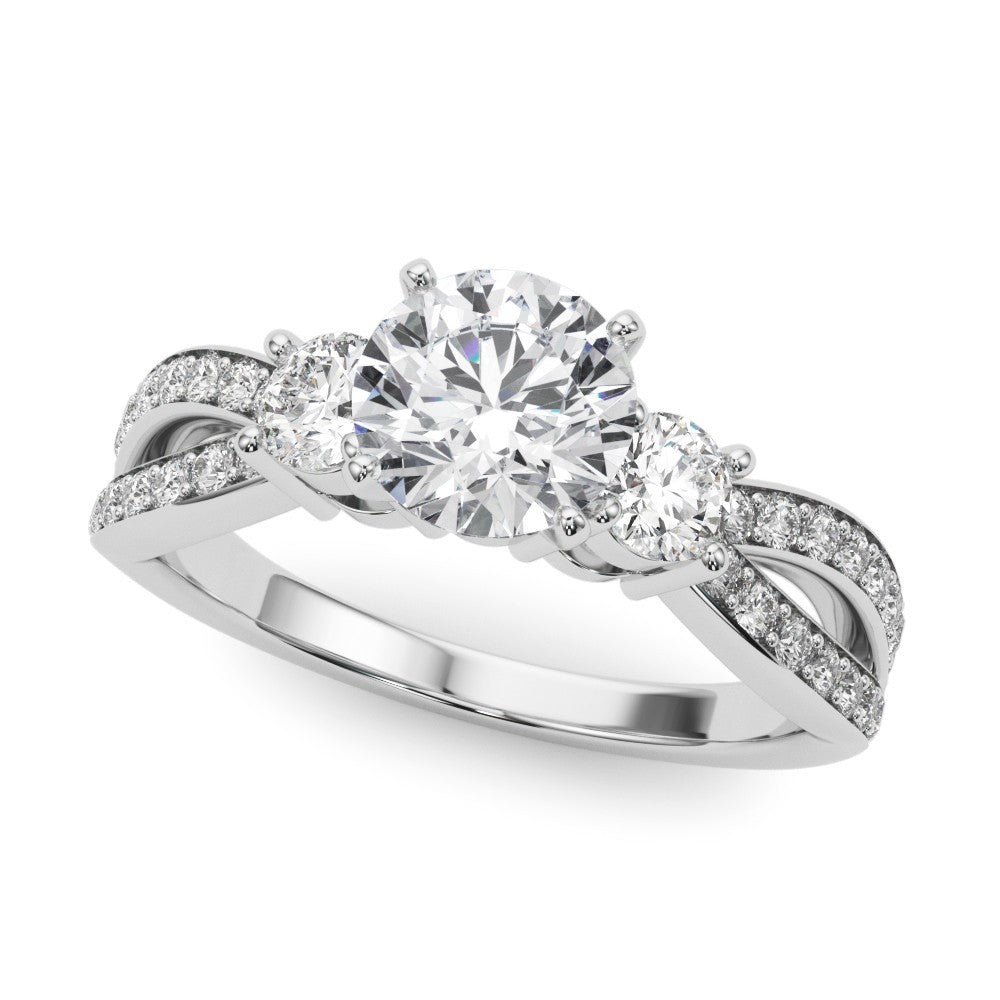 Platinum Lab Grown Diamond Designer Trilogy Engagement Ring - 2.0CT DE/VS