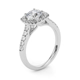 Lab Grown Round Diamond Halo Engagement Ring